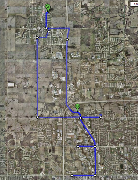 My convoluted bike trip to Target in Grimes Iowa.