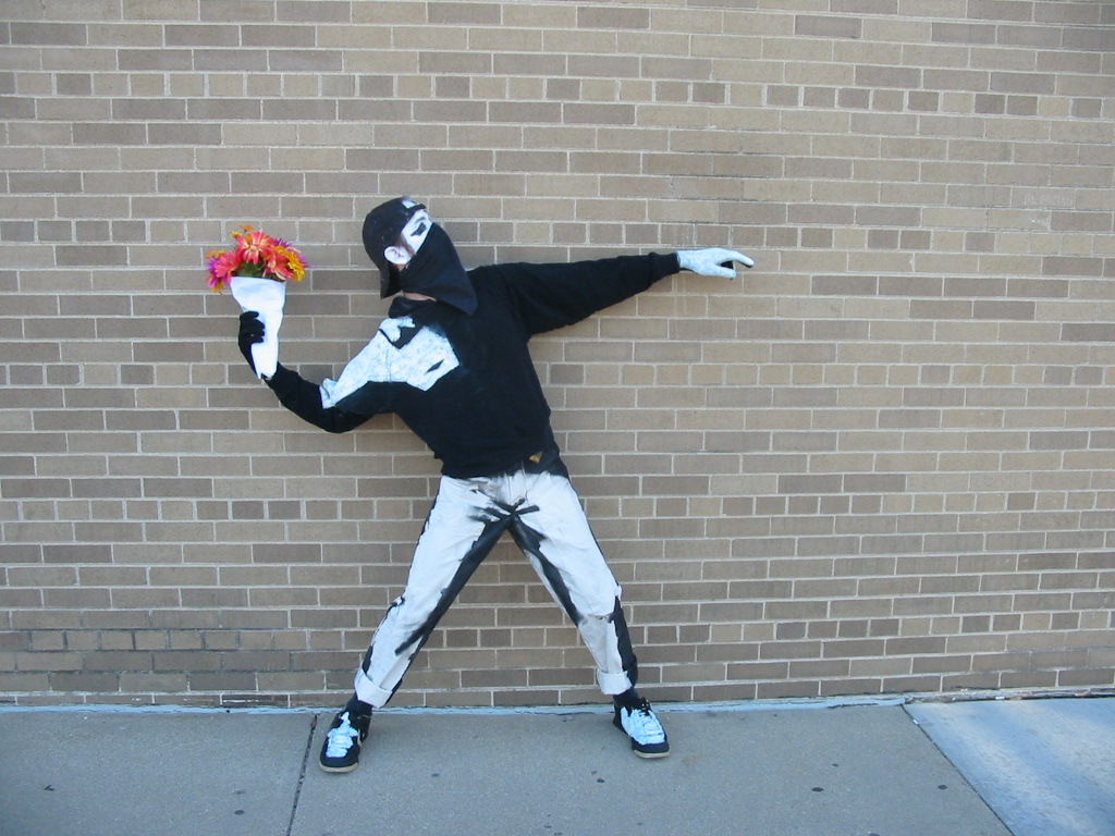 A brief history of my Banksy "Flower Bomber" costume.